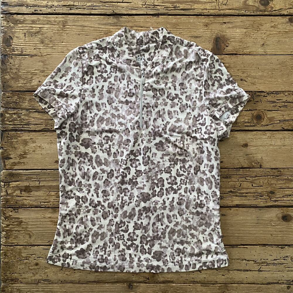 TAIL women's size m leopard print short sleeve cycling shirt